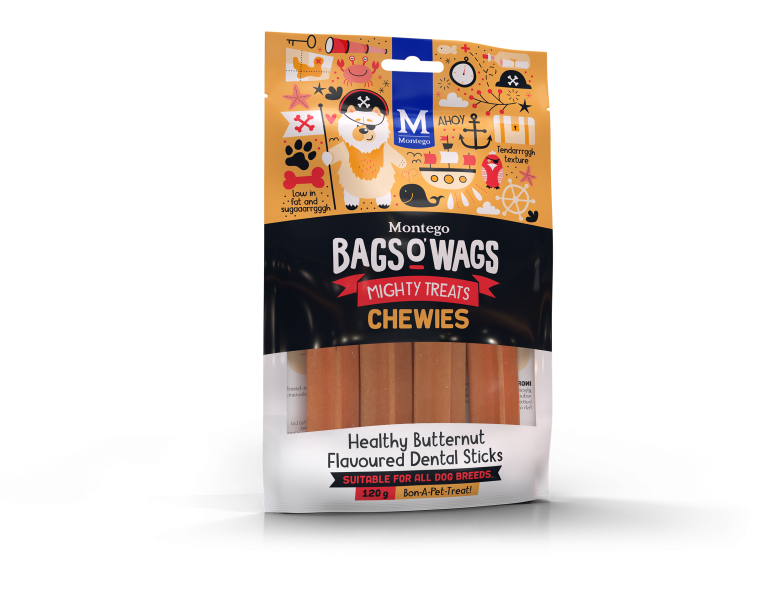 BAGS O'WAGS BUTTERNUT DENTAL STICKS CHEWIES 120G