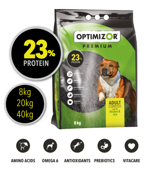 OPTIMIZOR PREMIUM ADULT DOG FOOD 8KG