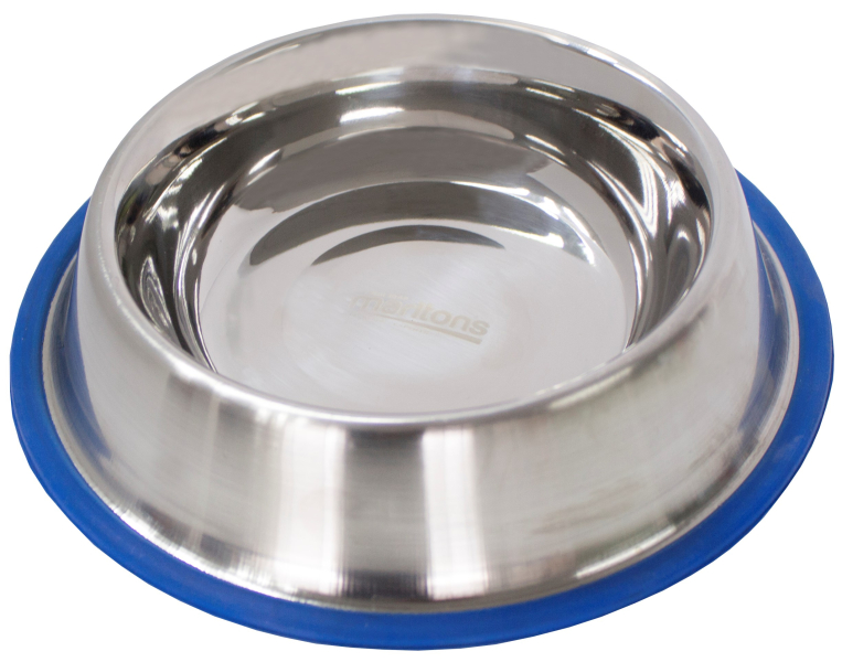 MARLTONS DOG BOWL 0.9LT ANTI SLIP STAINLESS STEEL