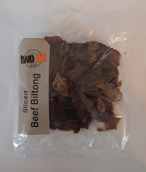 TWO A'S SLICED BILTONG BEEF PLAIN 100G