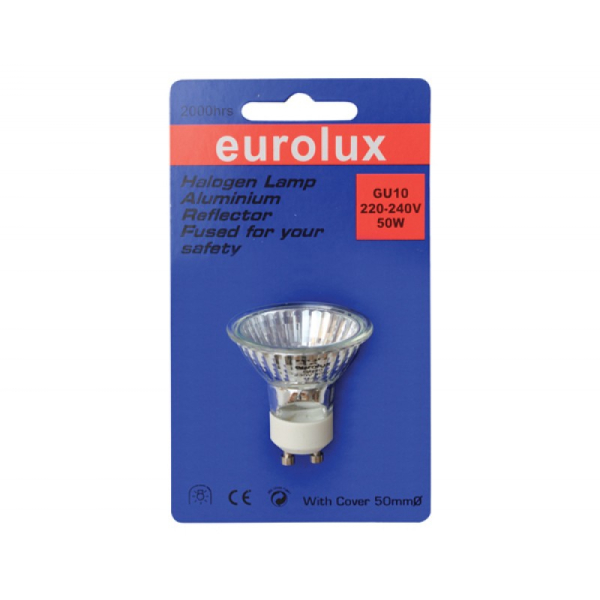 EUROLUX LAMP HALOGEN GU10 50W ALUM BP