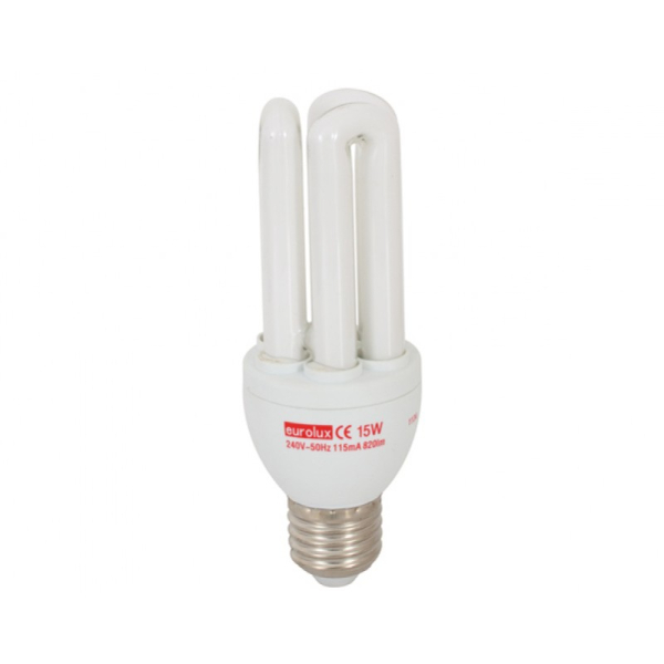 EUROLUX LAMP CFL 15W 3U E27 WW
