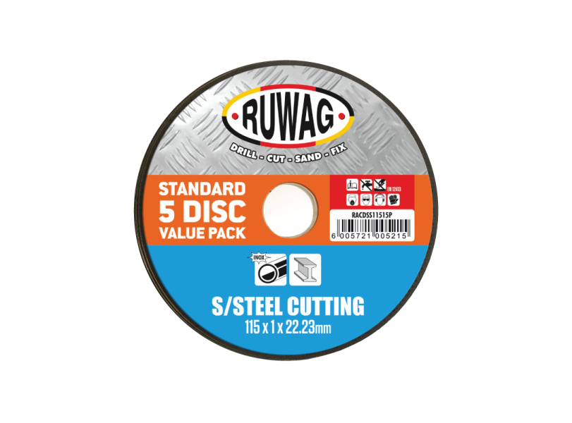 115MM S/STEEL ABRASIVE CUTTING DISC 5 PACK /PK